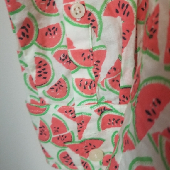 J Crew Factory Perfect Fit Watermelon Shirt XXS - Picture 3 of 8